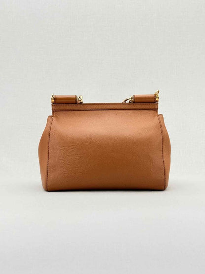 Pre - loved DOLCE & GABBANA Miss Sicily Tan Top Handle at Reems Closet