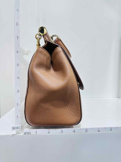 Pre - loved DOLCE & GABBANA Miss Sicily Tan Top Handle at Reems Closet