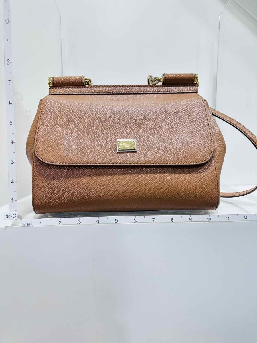 Pre - loved DOLCE & GABBANA Miss Sicily Tan Top Handle at Reems Closet
