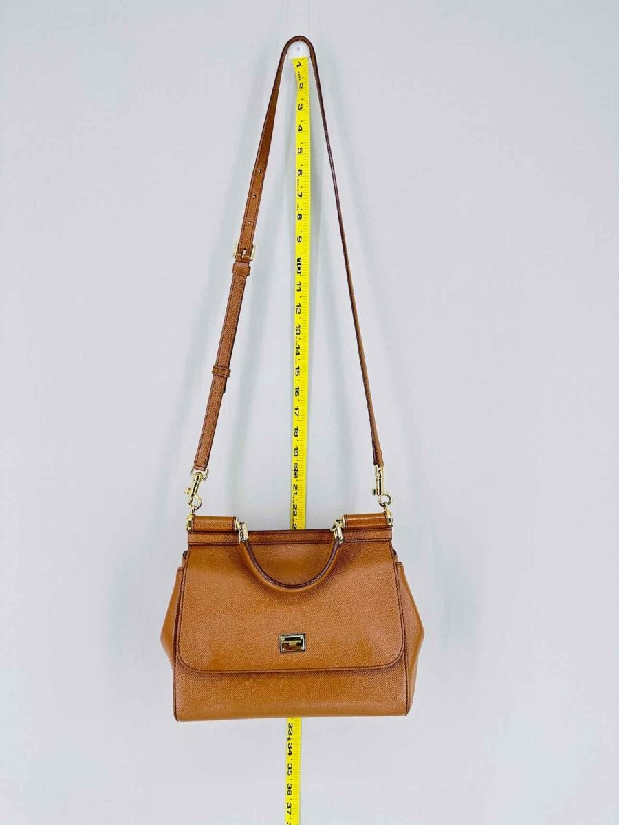 Pre - loved DOLCE & GABBANA Miss Sicily Tan Top Handle at Reems Closet