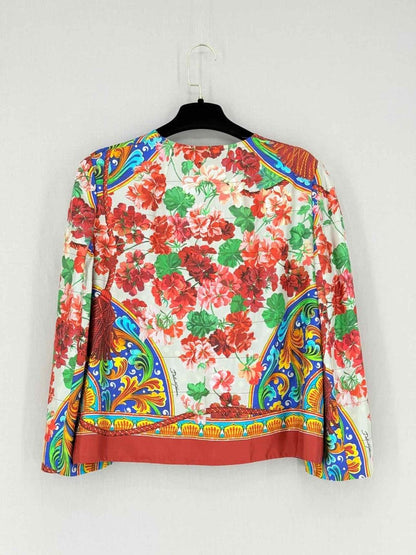 Pre - loved DOLCE & GABBANA Orange Multicolor Size Medium Top at Reems Closet