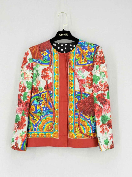 Pre - loved DOLCE & GABBANA Orange Multicolor Size Medium Top at Reems Closet