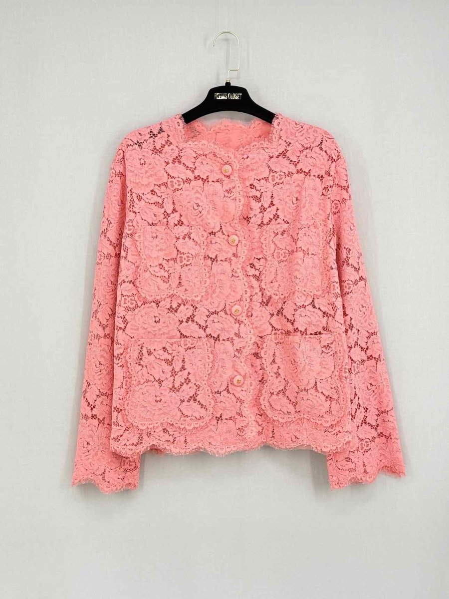 Pre - loved DOLCE & GABBANA Pink Lace Size Medium Outfit Set at Reems Closet