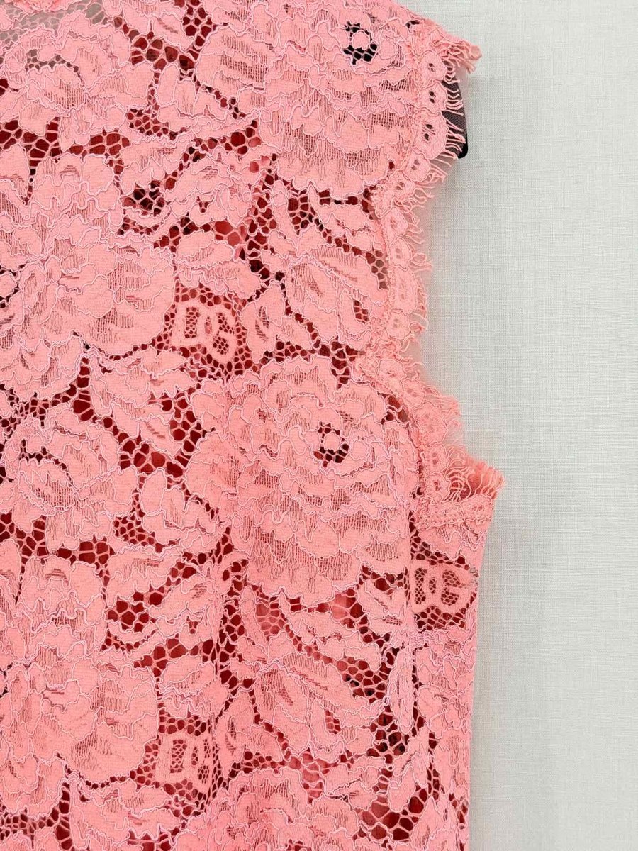Pre - loved DOLCE & GABBANA Pink Lace Size Medium Outfit Set at Reems Closet