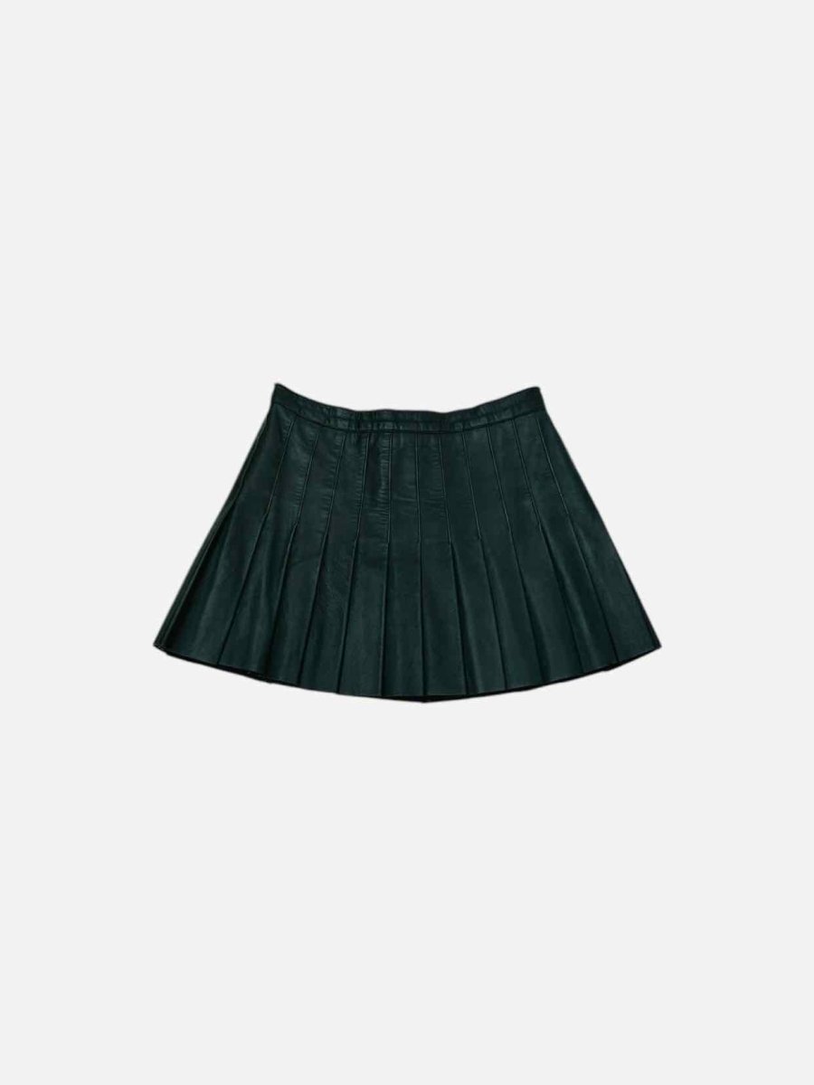 DOLCE & GABBANA Pleated Green Mini Skirt