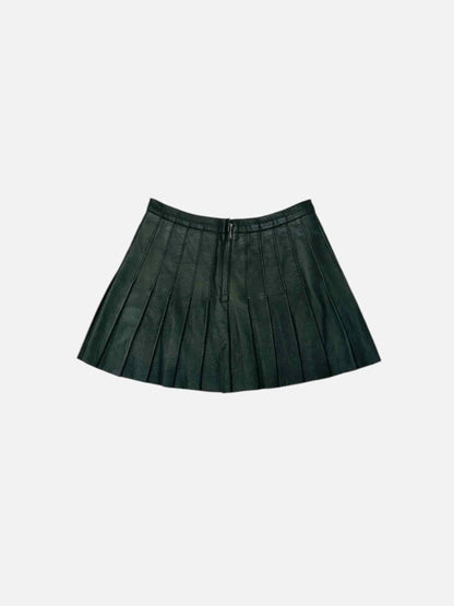 Pre - loved DOLCE & GABBANA Pleated Green Mini Skirt at Reems Closet