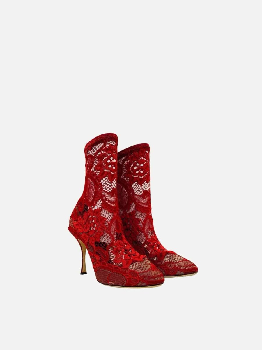 Pre-loved DOLCE & GABBANA Red Booties from Reems Closet