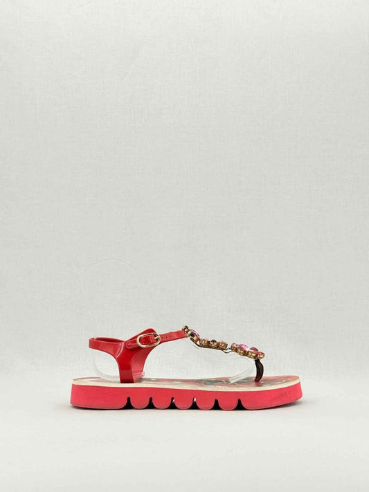 Pre - loved DOLCE & GABBANA Red Printed Size EU 40 Sandals at Reems Closet