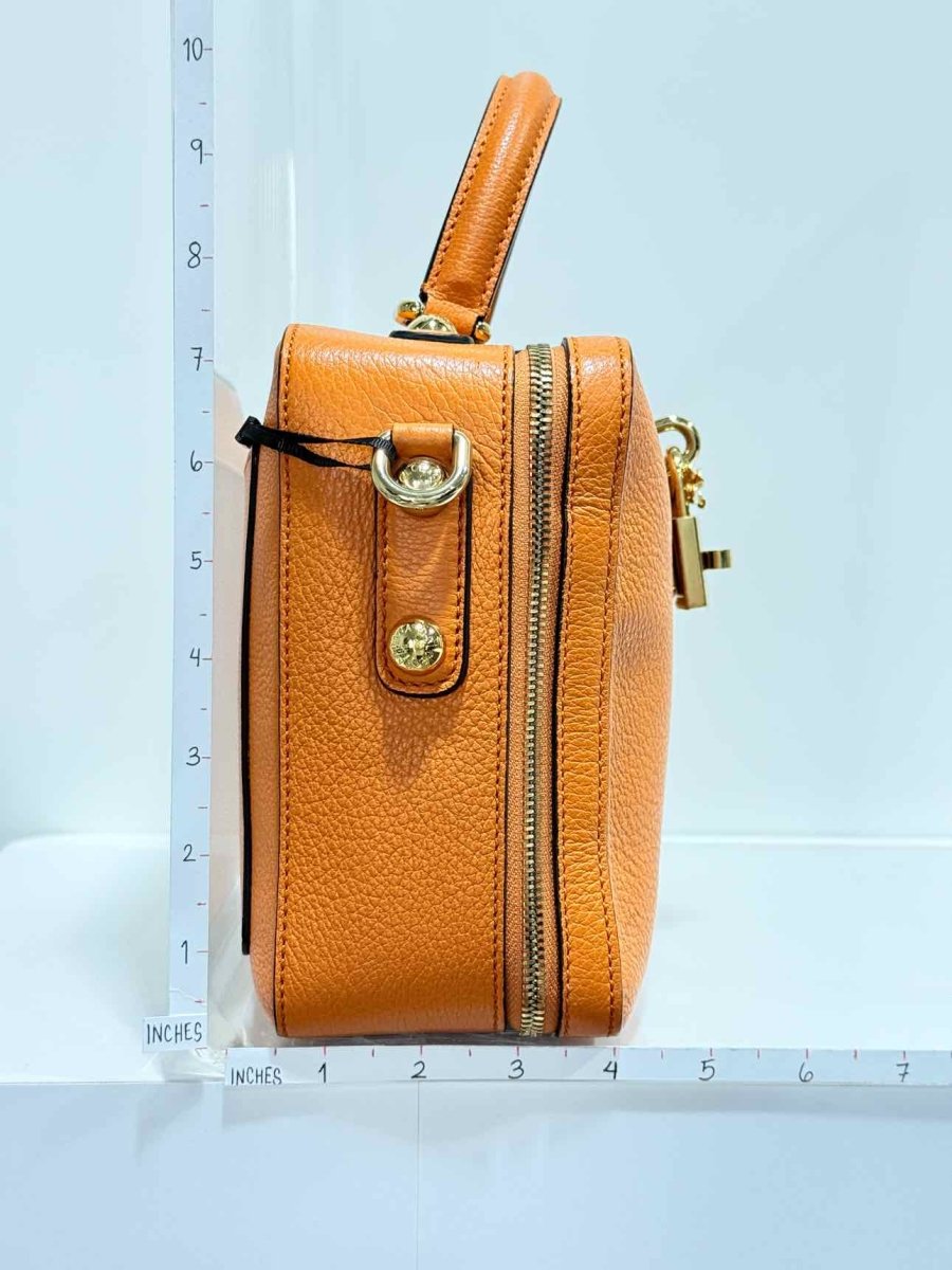Pre - loved DOLCE & GABBANA Rosaria Box Orange Top Handle at Reems Closet