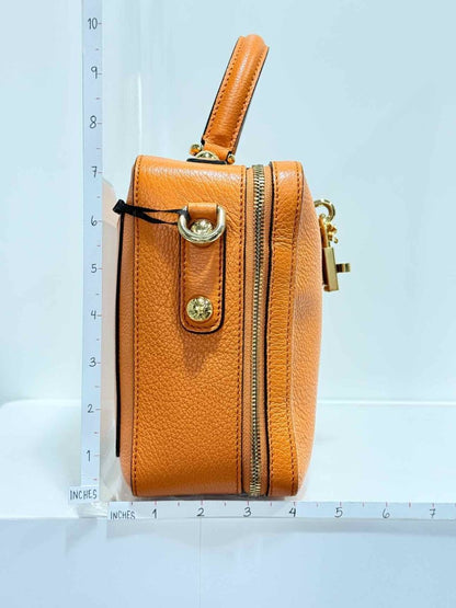 Pre - loved DOLCE & GABBANA Rosaria Box Orange Top Handle at Reems Closet