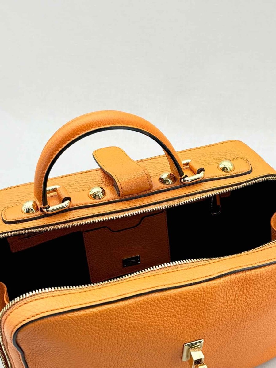 Pre - loved DOLCE & GABBANA Rosaria Box Orange Top Handle at Reems Closet