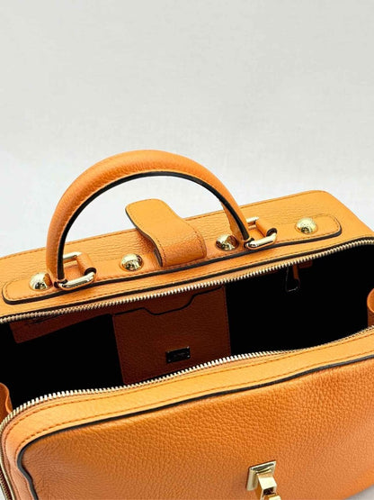 Pre - loved DOLCE & GABBANA Rosaria Box Orange Top Handle at Reems Closet