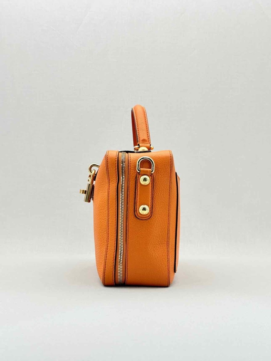 Pre - loved DOLCE & GABBANA Rosaria Box Orange Top Handle at Reems Closet