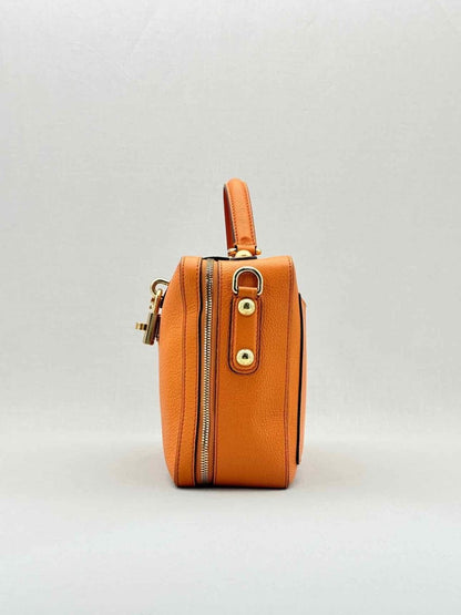 Pre - loved DOLCE & GABBANA Rosaria Box Orange Top Handle at Reems Closet