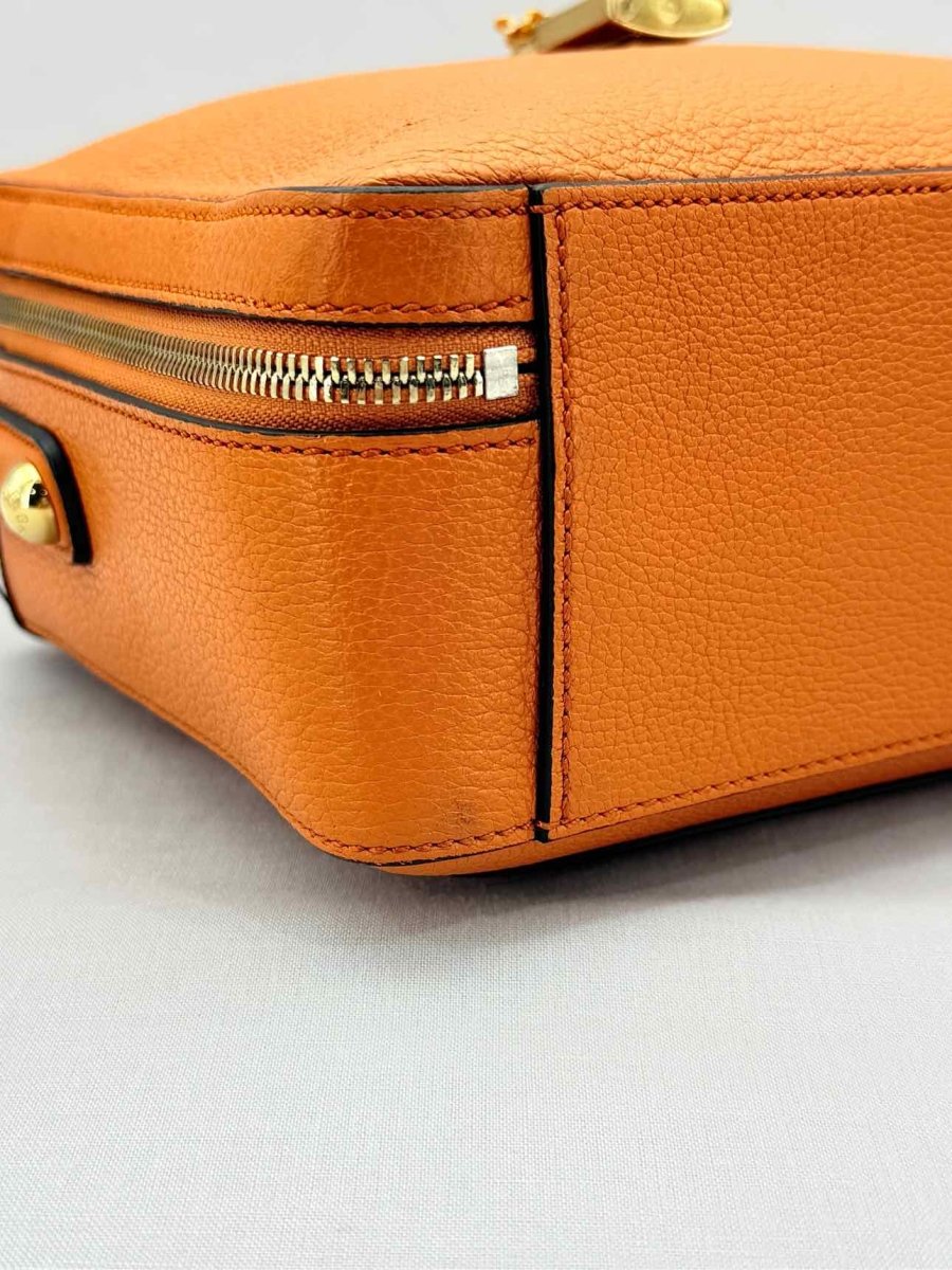 Pre - loved DOLCE & GABBANA Rosaria Box Orange Top Handle at Reems Closet