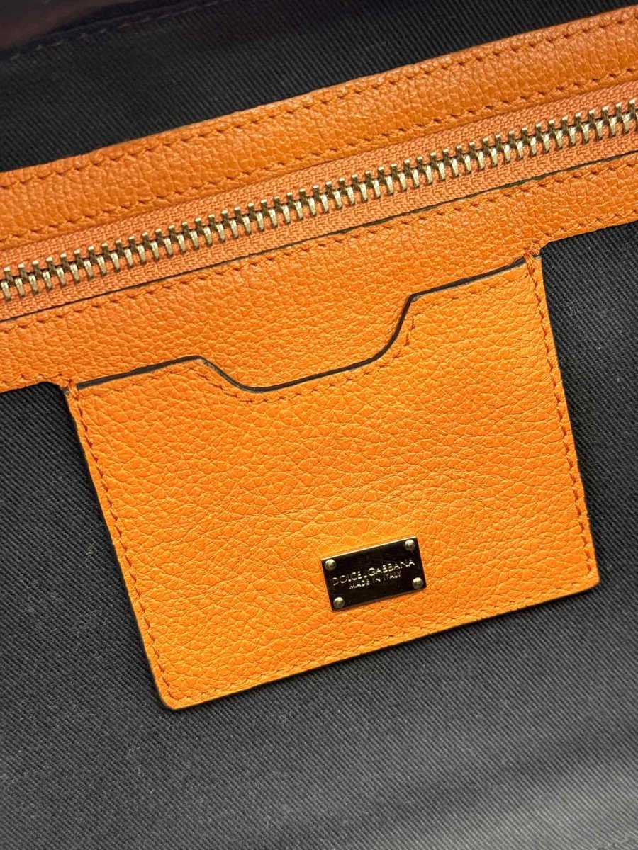 Pre - loved DOLCE & GABBANA Rosaria Box Orange Top Handle at Reems Closet