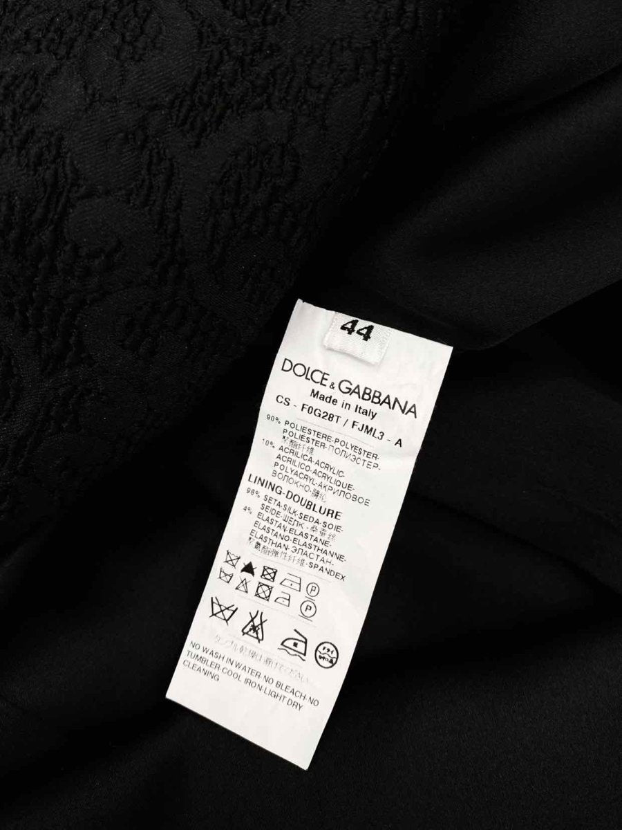 Pre - loved DOLCE & GABBANA Runway Black Jacquard Coat at Reems Closet