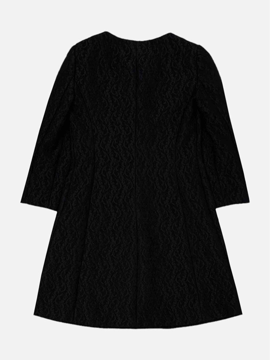 Pre - loved DOLCE & GABBANA Runway Black Jacquard Coat at Reems Closet