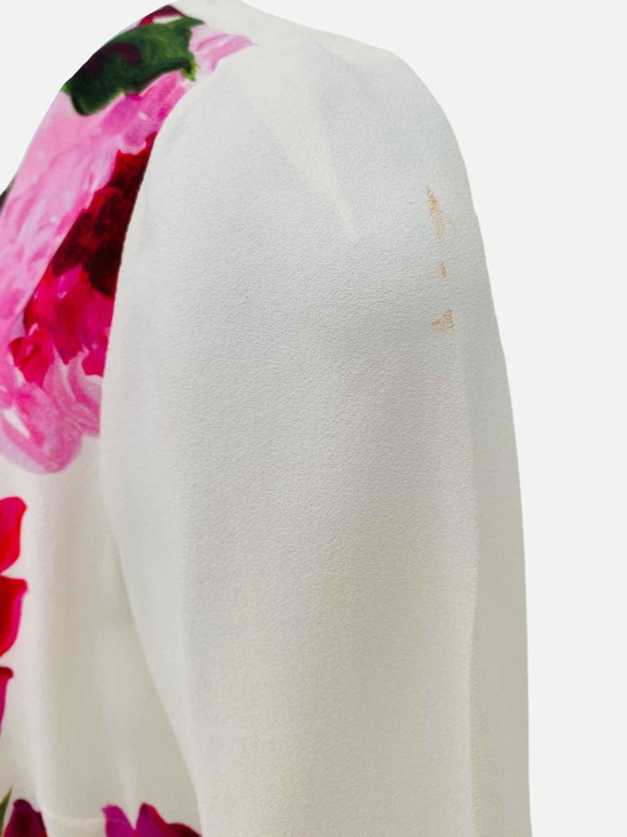 dolce and gabbana pink and white dress Dolce & Gabbana Sleeveless Floral Lace A-line Dress With Dg Logo