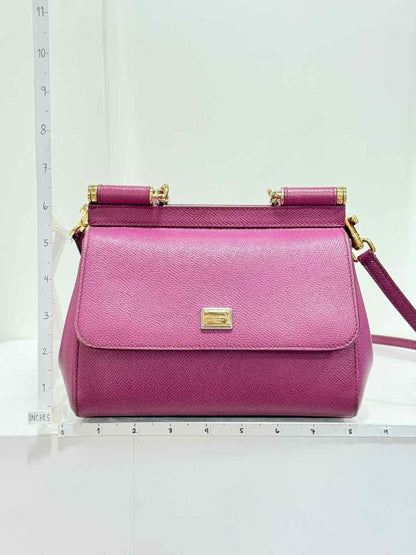 Pre - loved DOLCE & GABBANA Sicily Magenta Top Handle at Reems Closet