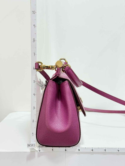 Pre - loved DOLCE & GABBANA Sicily Magenta Top Handle at Reems Closet