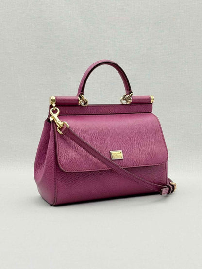 Pre - loved DOLCE & GABBANA Sicily Magenta Top Handle at Reems Closet