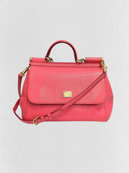 Pre - loved DOLCE & GABBANA Sicily Pink Top Handle at Reems Closet