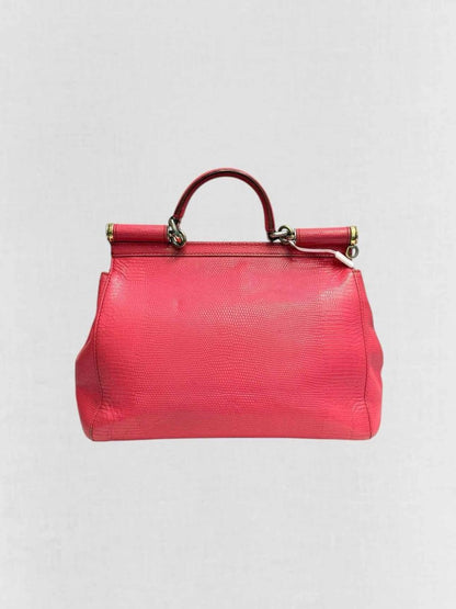 Pre - loved DOLCE & GABBANA Sicily Pink Top Handle at Reems Closet