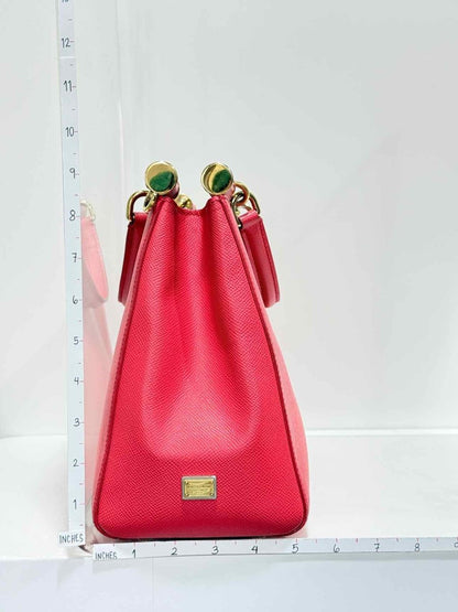 Pre - loved DOLCE & GABBANA Sicily Red Top Handle at Reems Closet