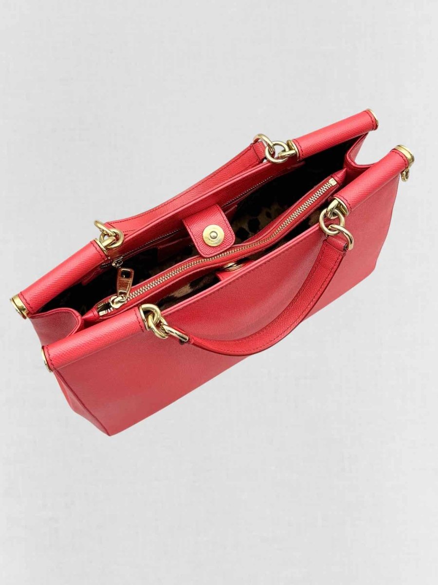 Pre - loved DOLCE & GABBANA Sicily Red Top Handle at Reems Closet