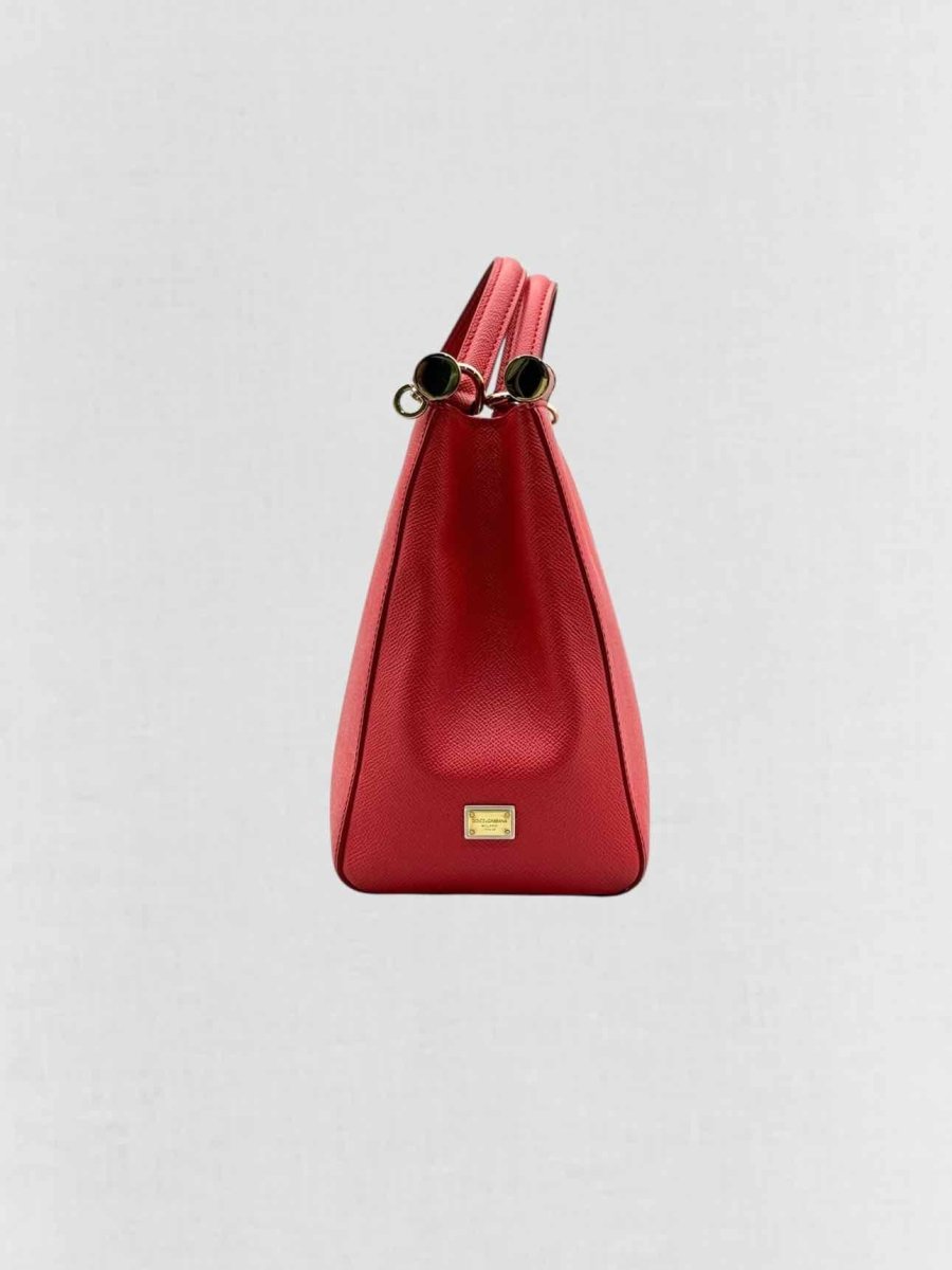 Pre - loved DOLCE & GABBANA Sicily Red Top Handle at Reems Closet