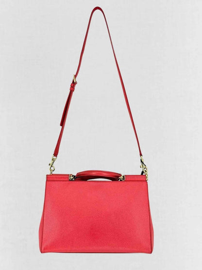 Pre - loved DOLCE & GABBANA Sicily Red Top Handle at Reems Closet