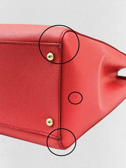 Pre - loved DOLCE & GABBANA Sicily Red Top Handle at Reems Closet