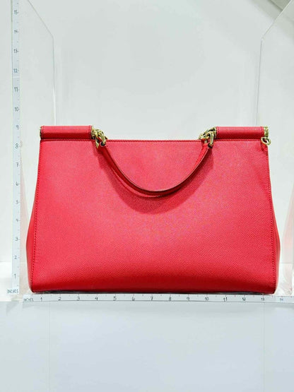 Pre - loved DOLCE & GABBANA Sicily Red Top Handle at Reems Closet