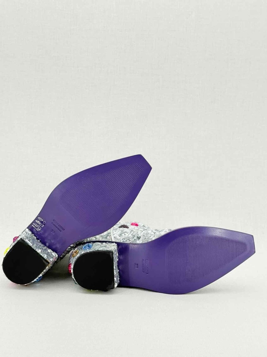 Pre - loved DOLCE & GABBANA Silver Size EU 36 Ankle Boots at Reems Closet