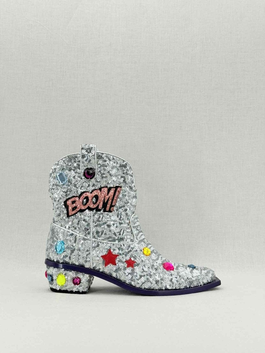 Pre - loved DOLCE & GABBANA Silver Size EU 36 Ankle Boots at Reems Closet