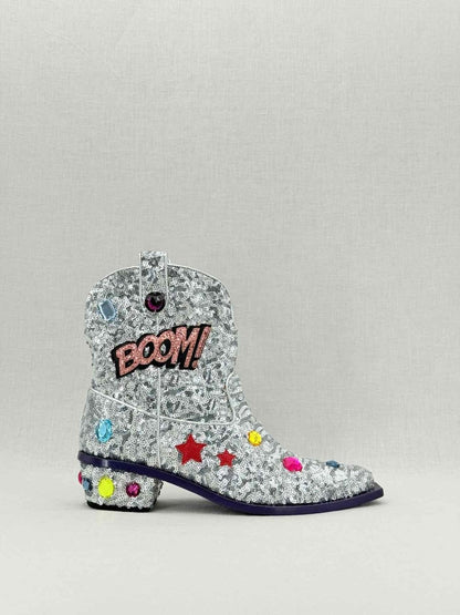 Pre - loved DOLCE & GABBANA Silver Size EU 36 Ankle Boots at Reems Closet