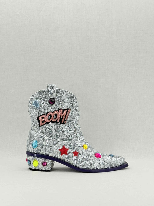 Pre - loved DOLCE & GABBANA Silver Size EU 36 Ankle Boots at Reems Closet