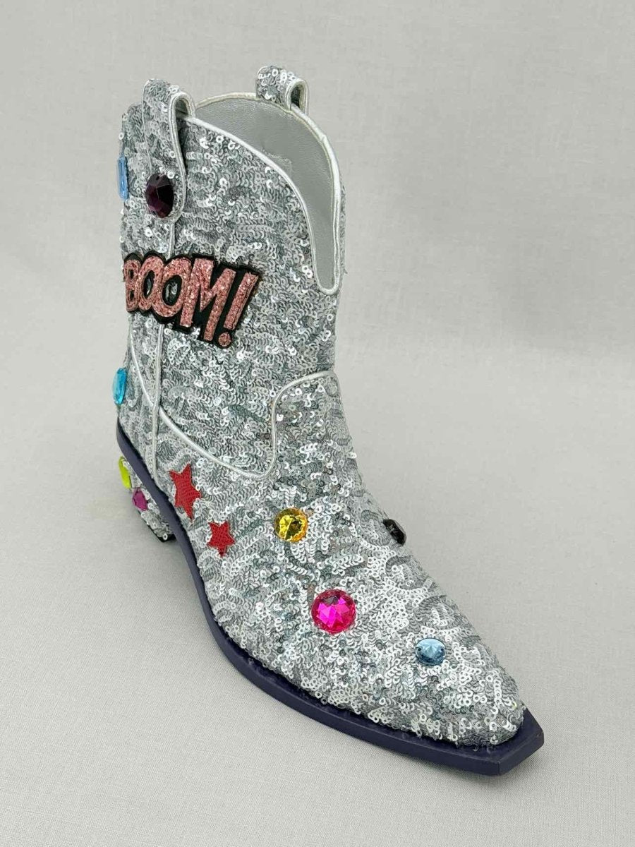 Pre - loved DOLCE & GABBANA Silver Size EU 36 Ankle Boots at Reems Closet