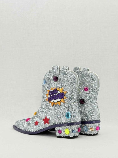 Pre - loved DOLCE & GABBANA Silver Size EU 36 Ankle Boots at Reems Closet