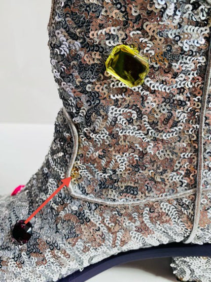 Pre - loved DOLCE & GABBANA Silver Size EU 36 Ankle Boots at Reems Closet