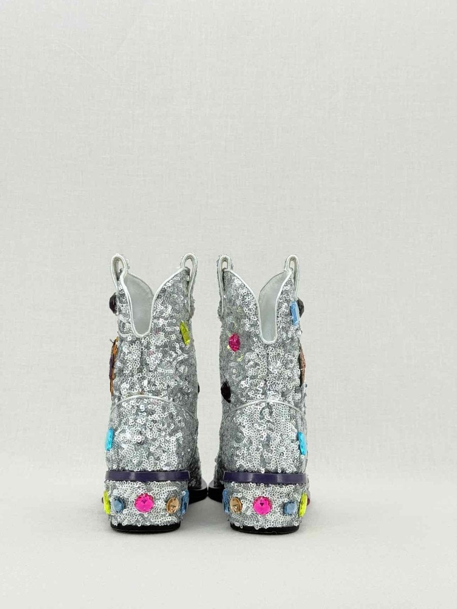 Pre - loved DOLCE & GABBANA Silver Size EU 36 Ankle Boots at Reems Closet