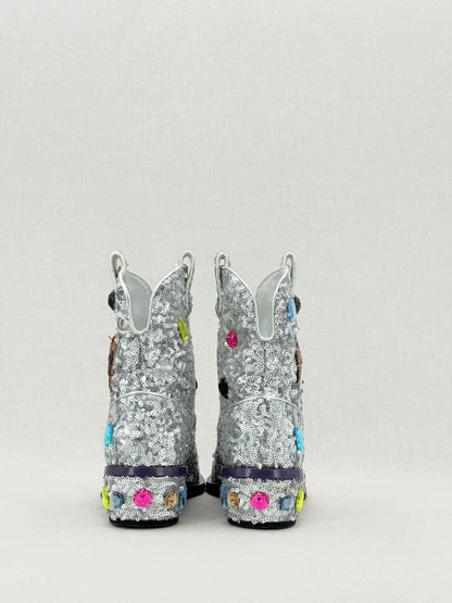 Pre - loved DOLCE & GABBANA Silver Size EU 36 Ankle Boots at Reems Closet