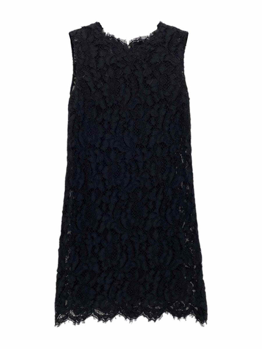 Pre - loved DOLCE & GABBANA Sleeveless Black Lace Mini Dress at Reems Closet