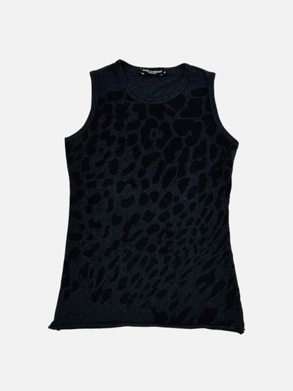Pre - loved DOLCE & GABBANA Sleeveless Grey & Black Size US 6 Top at Reems Closet