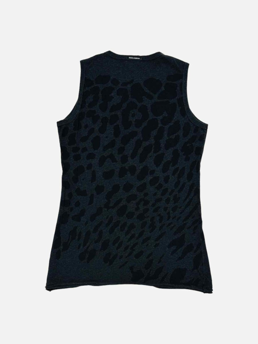 Pre - loved DOLCE & GABBANA Sleeveless Grey & Black Size US 6 Top at Reems Closet