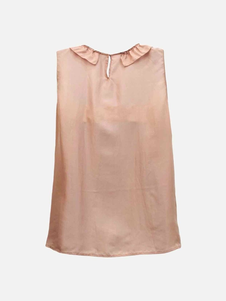 Pre - loved DOLCE & GABBANA Sleeveless Pink Ruffled Top at Reems Closet