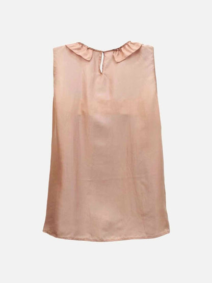 Pre - loved DOLCE & GABBANA Sleeveless Pink Ruffled Top at Reems Closet