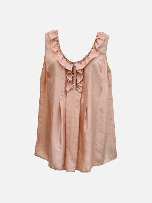 Pre-loved DOLCE & GABBANA Sleeveless Pink Ruffled Top from Reems Closet