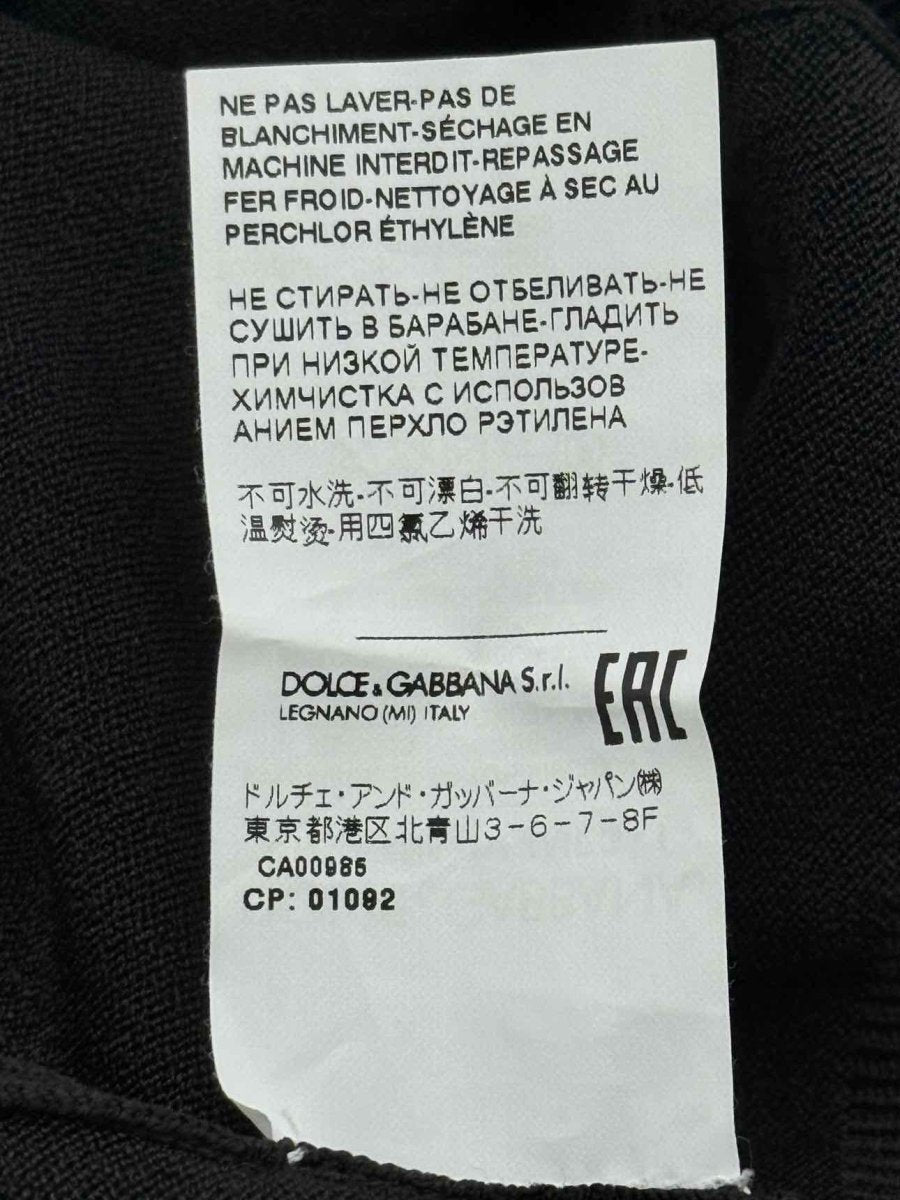 Pre - loved DOLCE & GABBANA Square Neck Black Size US 2 Jumper at Reems Closet